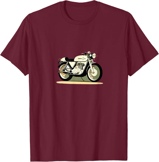 Vintage Cafe Racer Motorcycle Ride Bike Gift T-Shirt - T-Shirt | Maroon
