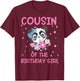 Cousin Of The Birthday Girl Panda Bear Party Matching Family T-Shirt - T-Shirt | Maroon