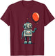 Cute Retro Robot Holding Balloon For Kids And Robot Lovers T-Shirt - T-Shirt | Maroon