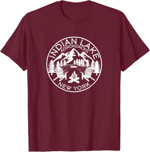 Indian Lake Adirondacks New York T-Shirt - T-Shirt | Maroon