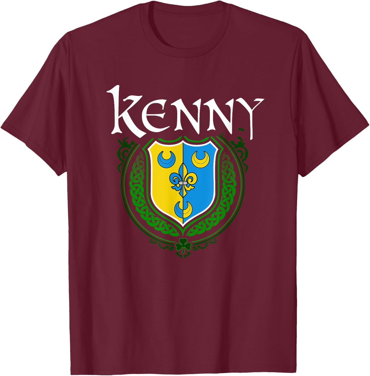 Kenny Surname Irish Clan Tartan Badge Ireland T-Shirt - T-Shirt | Maroon