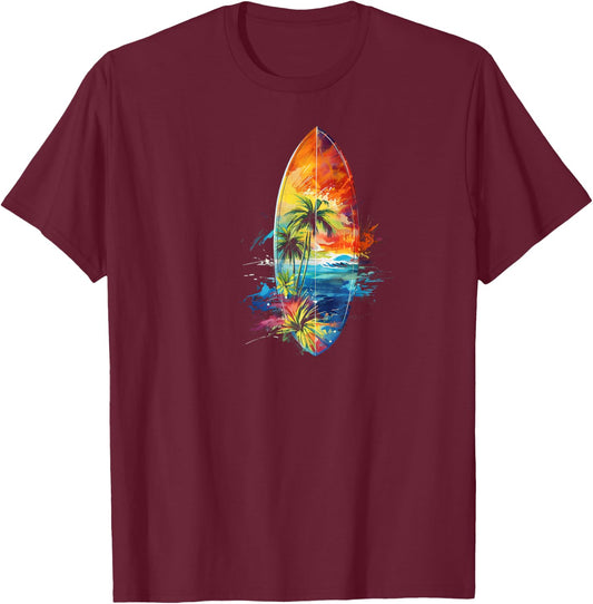 Surfing Surfboard Surfboarder Surfer T-Shirt - T-Shirt | Maroon