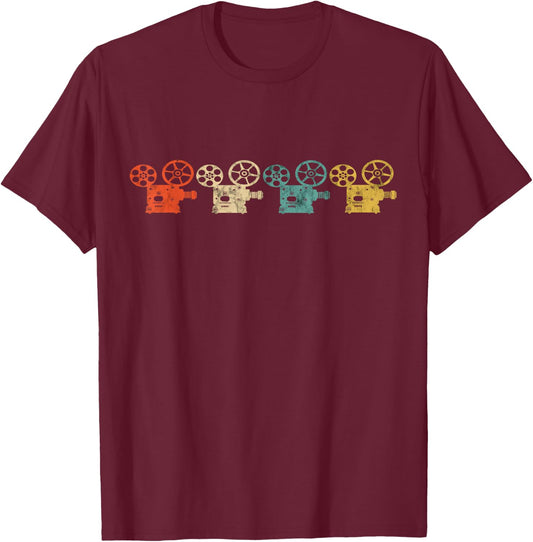 Cinematography Projector Filmmaking Retro Filmmaker T-Shirt - T-Shirt | Maroon