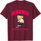 Cool Madrid Spain Teddy Bear Illustration Graphic Cartoon T-Shirt - T-Shirt | Maroon