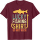 Lucky Fishing-Shirt Youth Kids Boys Trout Funny T-Shirt - T-Shirt | Maroon