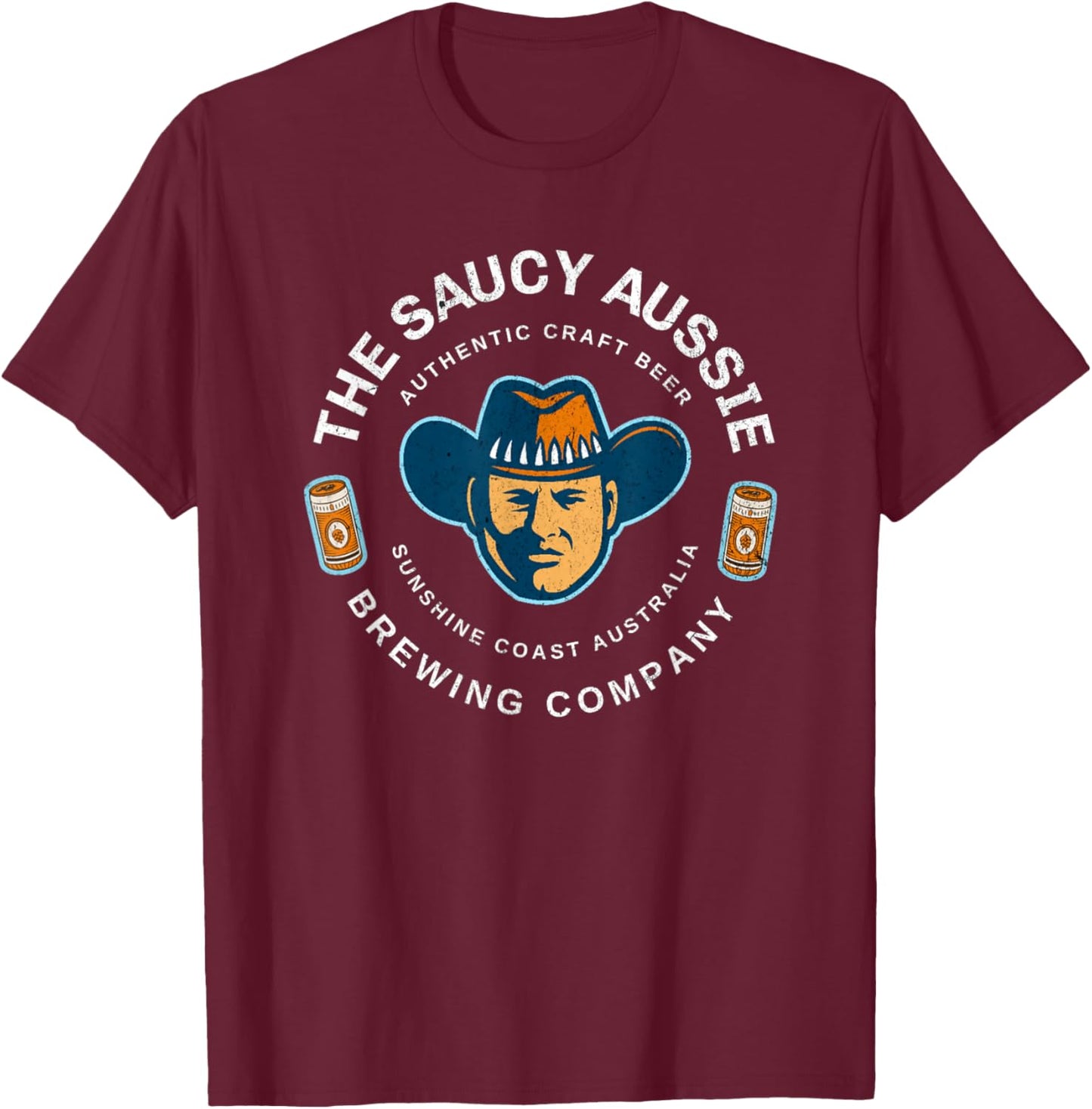 The Saucy Aussie Craft Beer Sunshine Coast Australia Beer T-Shirt - T-Shirt | Maroon