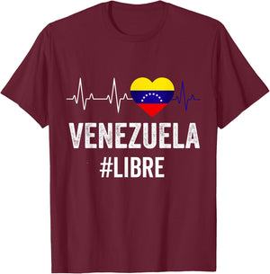 Venezuela Libre Flag Pride Bandera Venezolana Camiseta Root T-Shirt - T-Shirt | Maroon