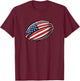 American Football 4th July American Flag Patriotic Football T-Shirt - T-Shirt | Maroon
