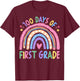 Happy 100th Day of 1st Grade Teacher Kids 100 Days Smarter T-Shirt - T-Shirt | Maroon