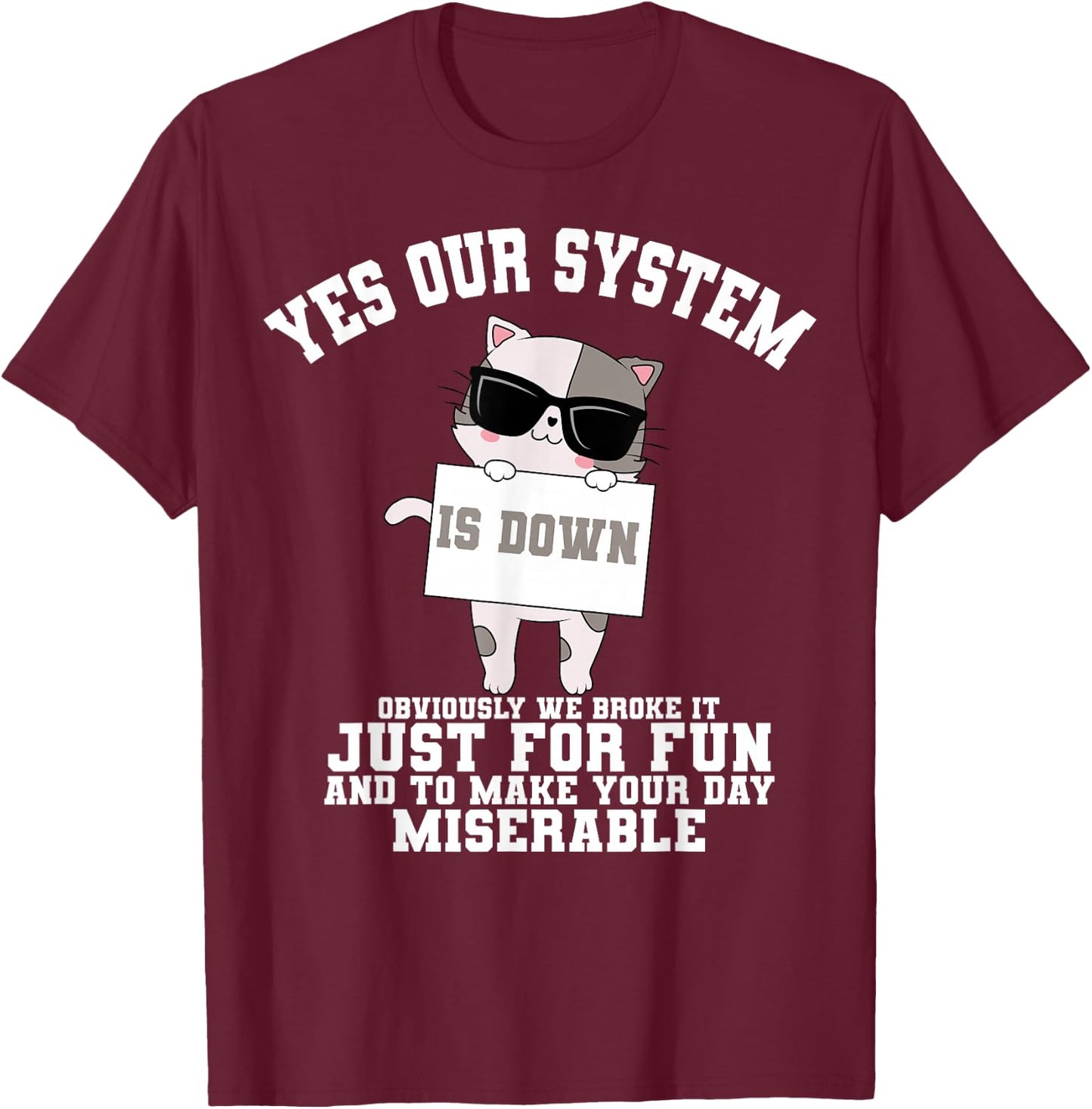 Tech Support Help Desk Information Technology Call Center T-Shirt - T-Shirt | Maroon
