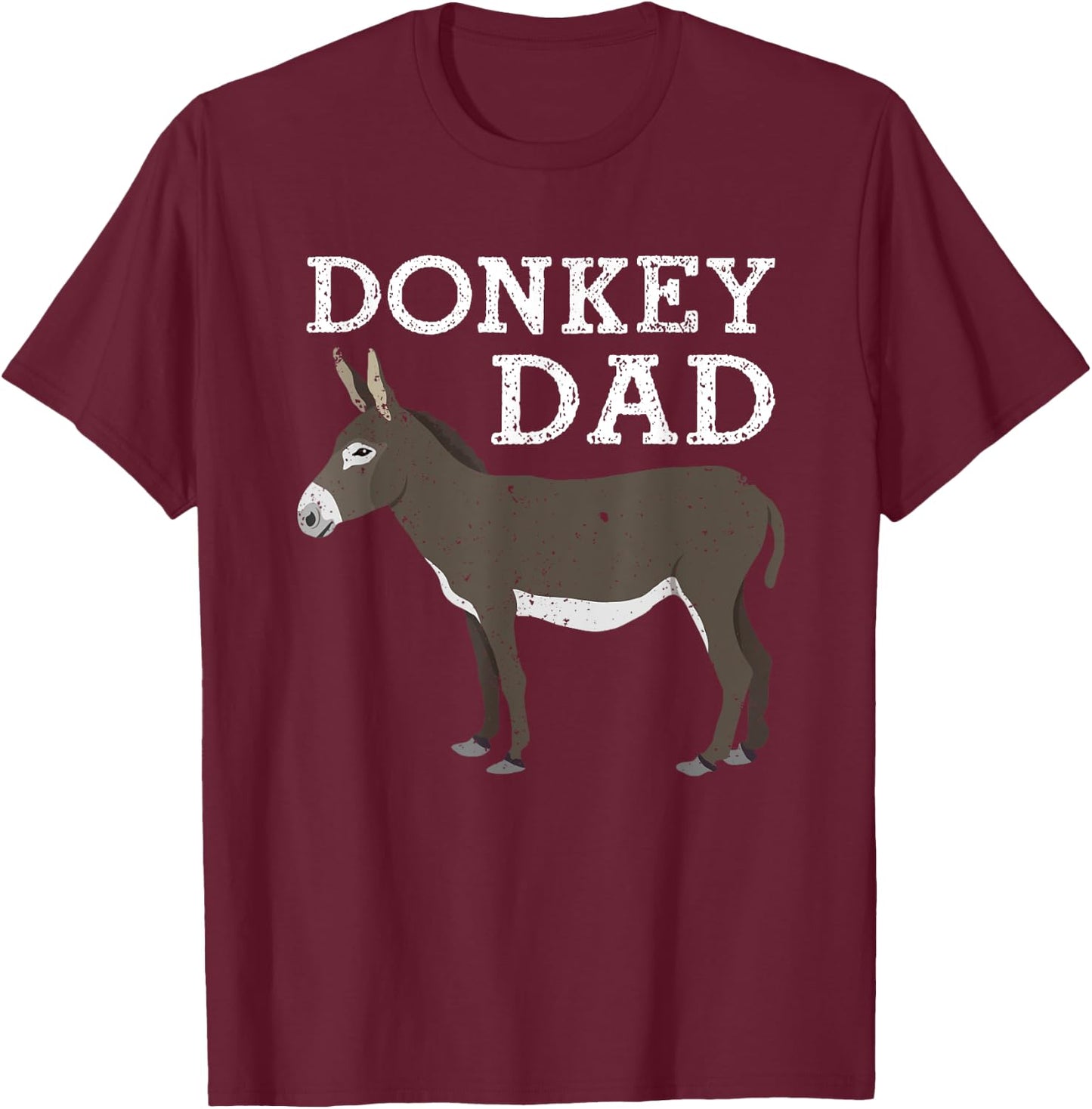 Funny Donkey Art For Dad Men Donkey Lover Mule Farm Animal T-Shirt - T-Shirt | Maroon