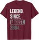 Legend Since August 2004 - Funny Birthday 22nd Decoration T-Shirt - T-Shirt | Maroon