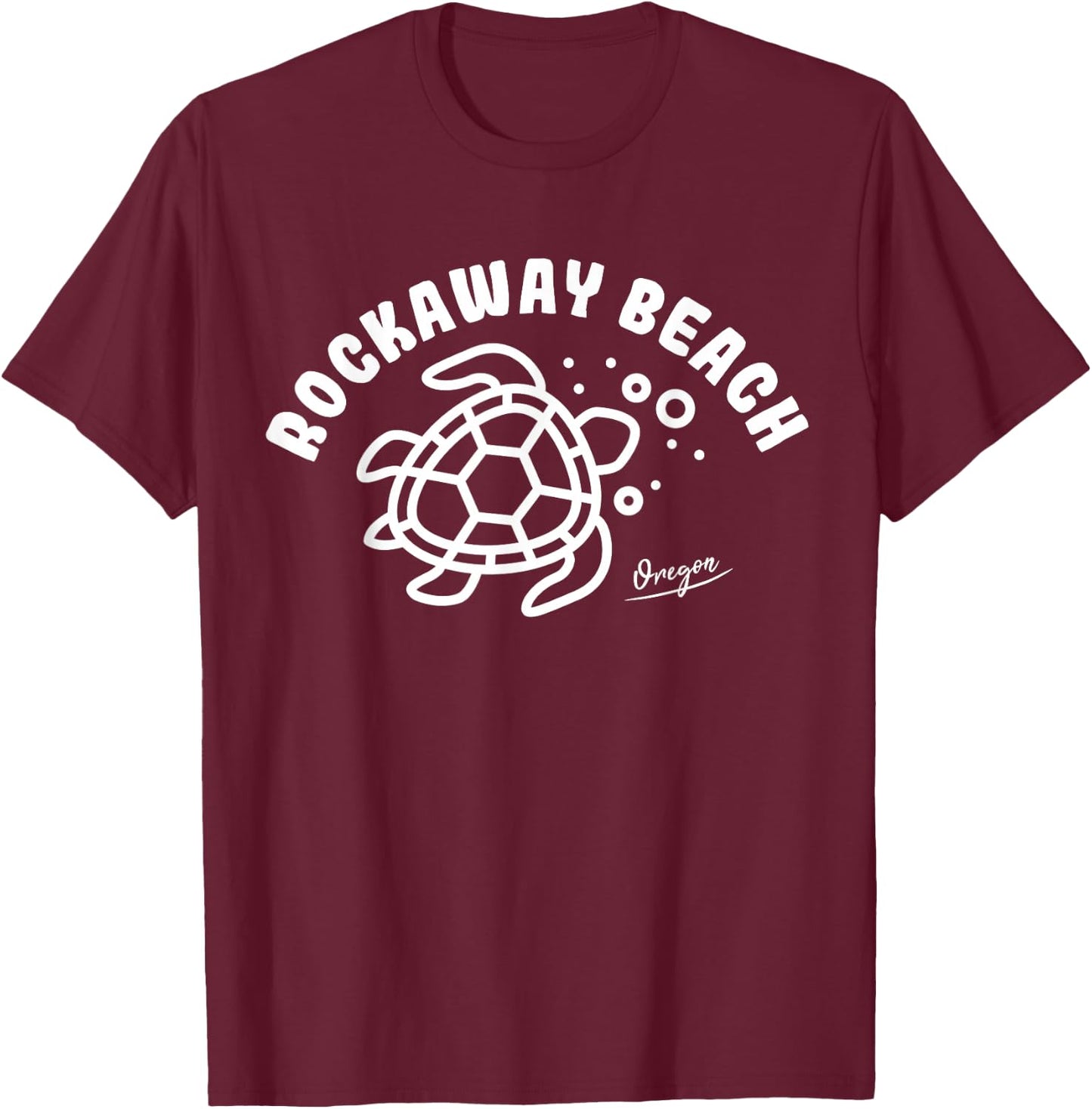 Rockaway Beach Oregon Sea Turtle Souvenir T-Shirt - T-Shirt | Maroon