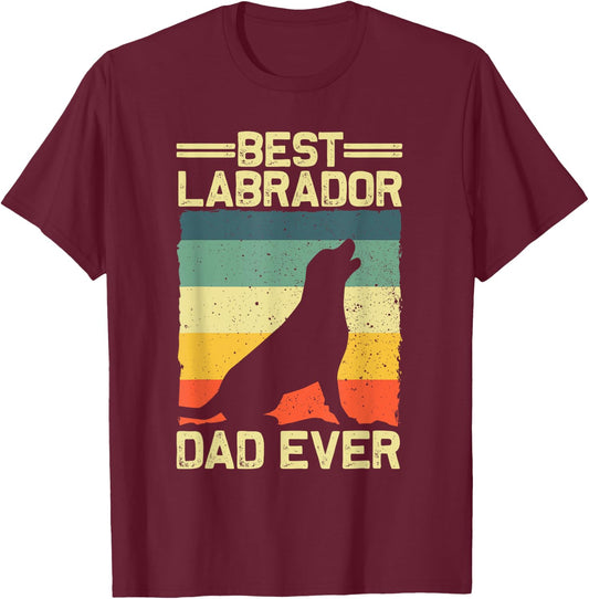 Best Labrador Design For Dad Men Labrador Retriever Lovers T-Shirt - T-Shirt | Maroon
