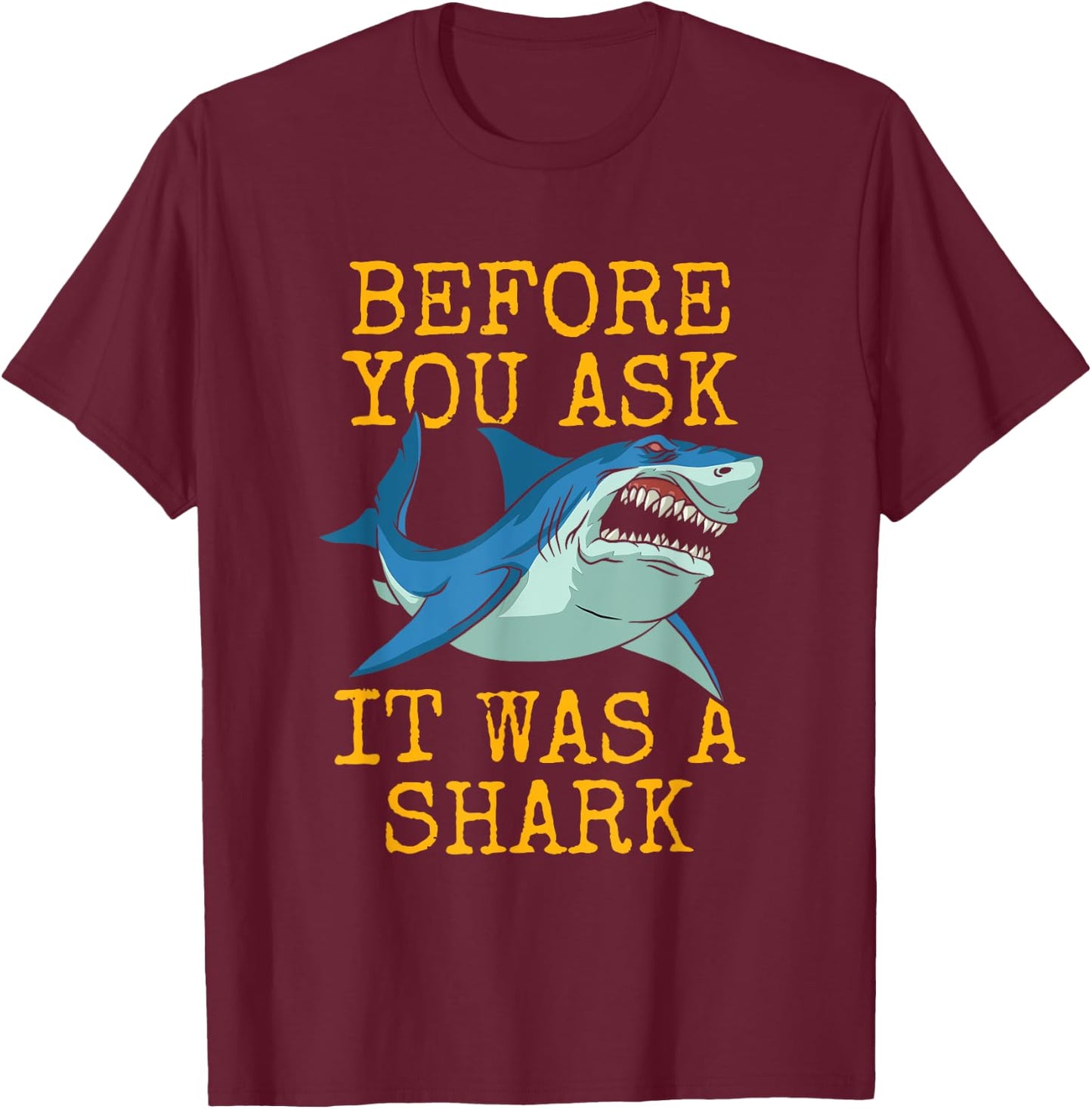 It Was A Shark Funny Amputee One Legged Arm Leg Amputee T-Shirt - T-Shirt | Maroon