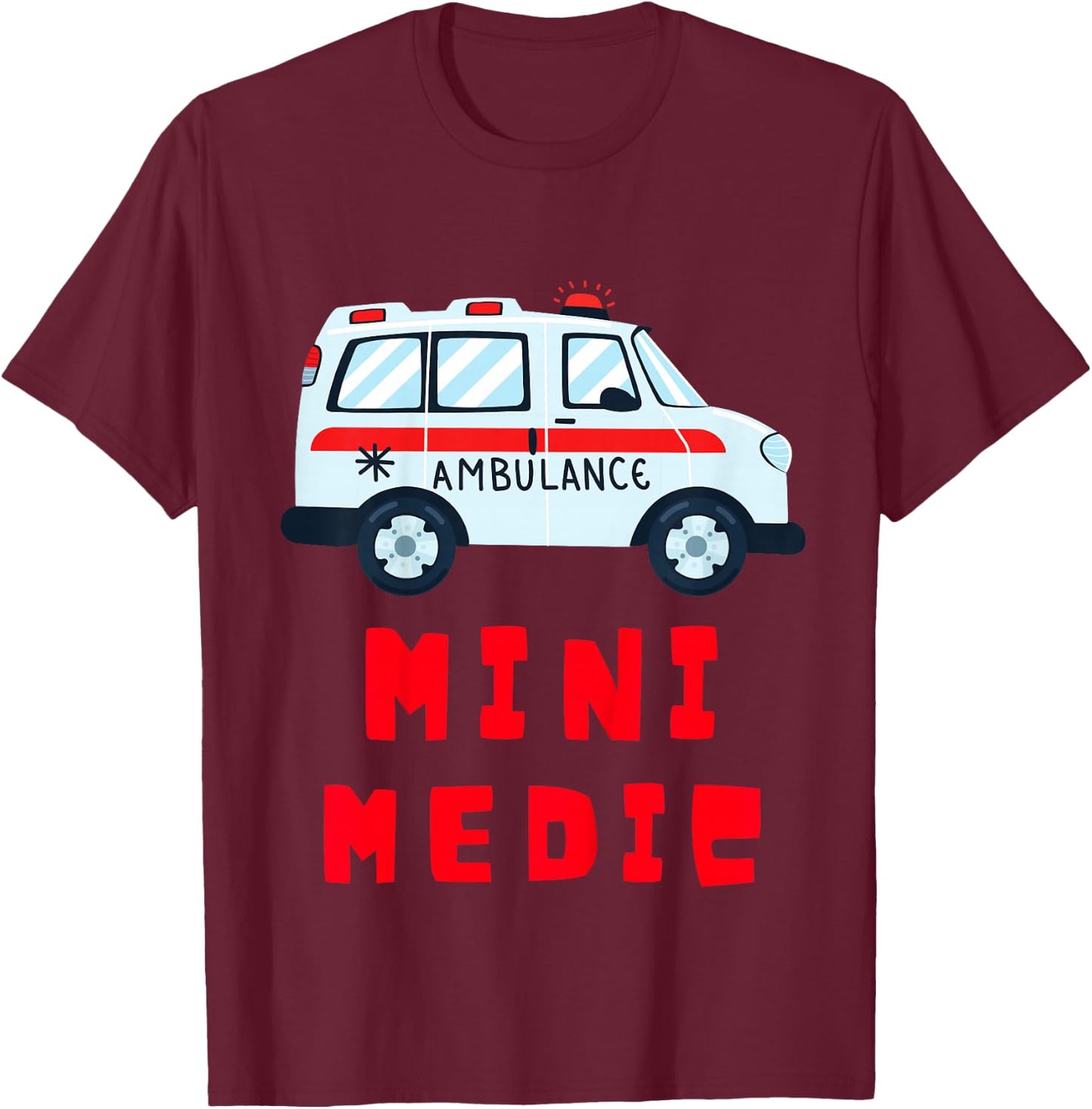 Mini Medic Paramedic Toddler First Responders EMT Kids T-Shirt - T-Shirt | Maroon