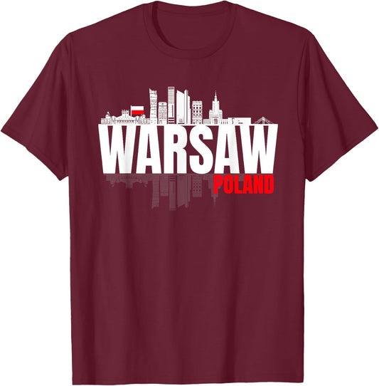 Warsaw Warszawa Poland Polska Polish Roots Polonia Gifts T-Shirt - T-Shirt | Maroon