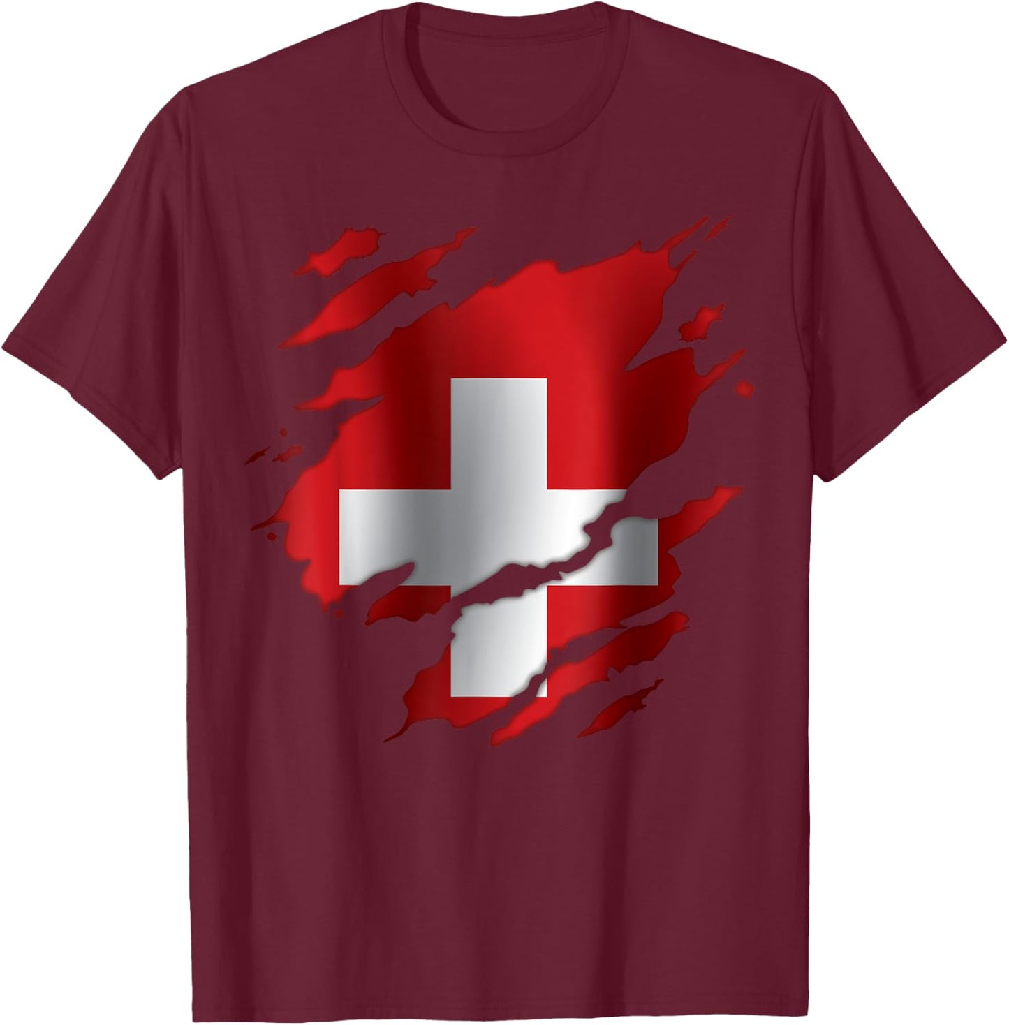 Switzerland Swiss Flag Heritage T-Shirt - T-Shirt | Maroon