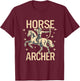 Horse Lover Retro Bow Mounted Archery Horse Archer T-Shirt - T-Shirt | Maroon
