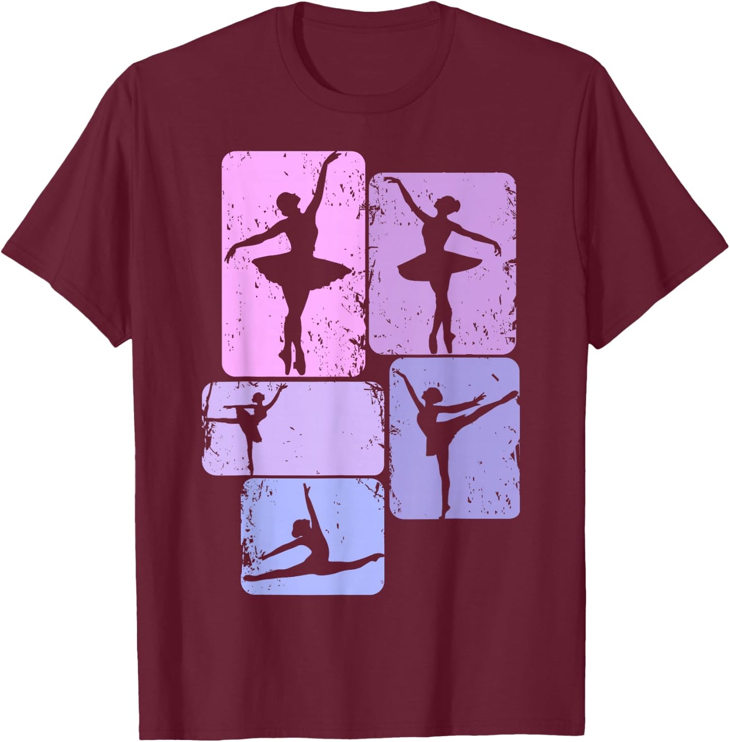 Ballerina Ballet Girls Women Children T-Shirt - T-Shirt | Maroon