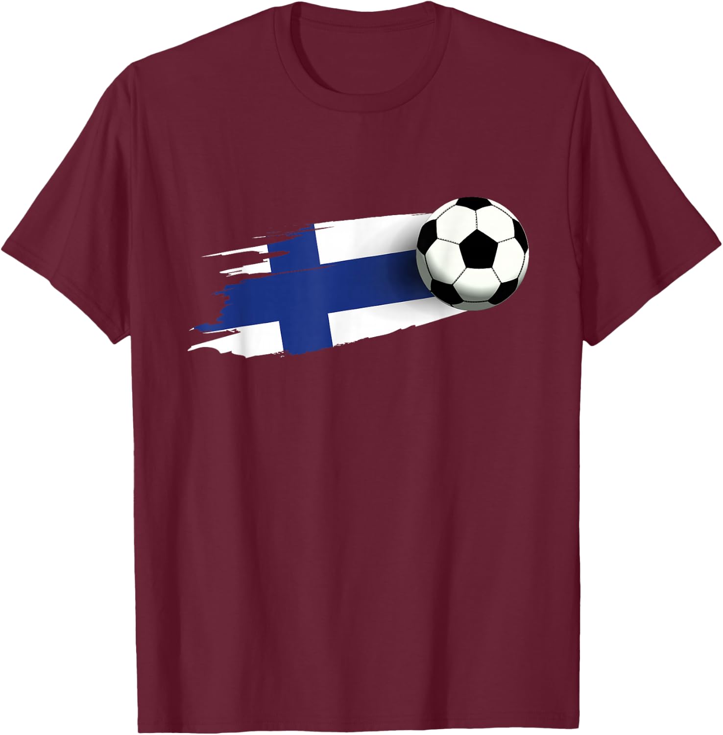Finland Flag Jersey Finnish Soccer Team Finnish T-Shirt - T-Shirt | Maroon