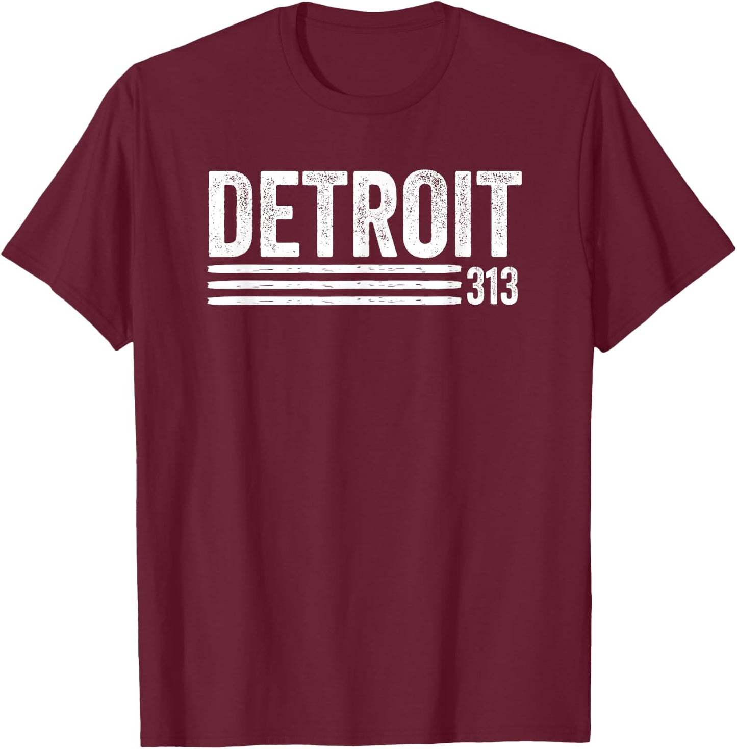Detroit Vintage Men's Detroit 313 Apparel T-Shirt - T-Shirt | Maroon