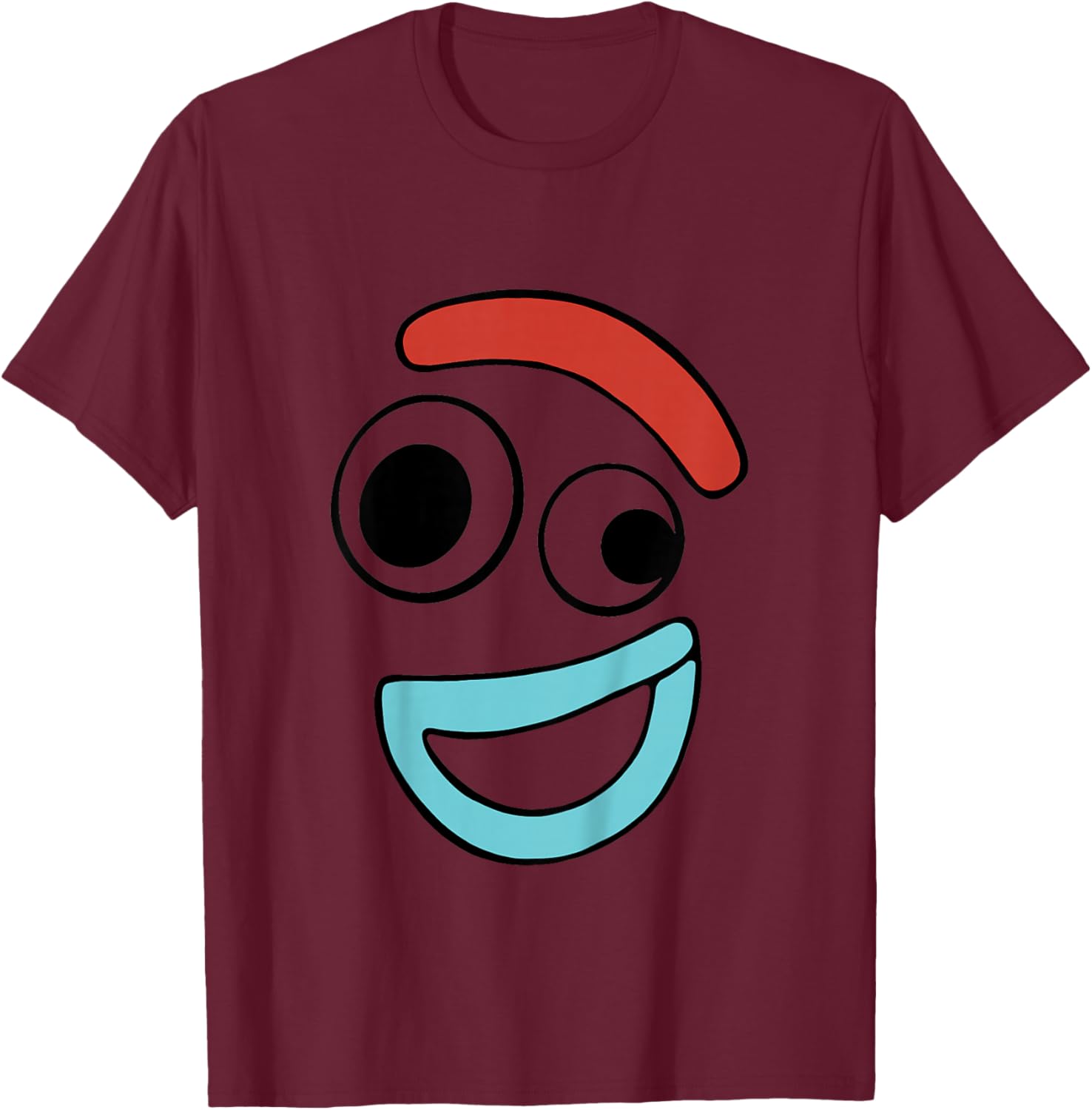 Kids Disney Pixar Toy Story 4 Forky Big Face Smile Toddler T-Shirt - T-Shirt | Maroon