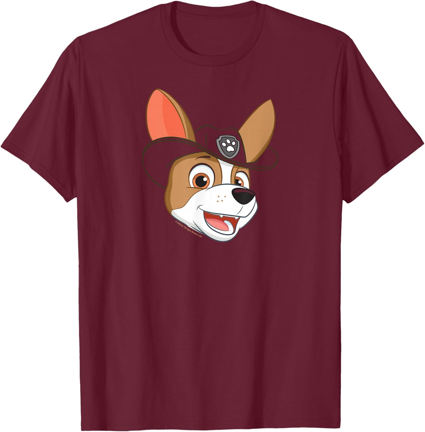 Paw Patrol PAW Patrol Tracker Grin Green Cartoon Boys Small T-Shirt - T-Shirt | Maroon