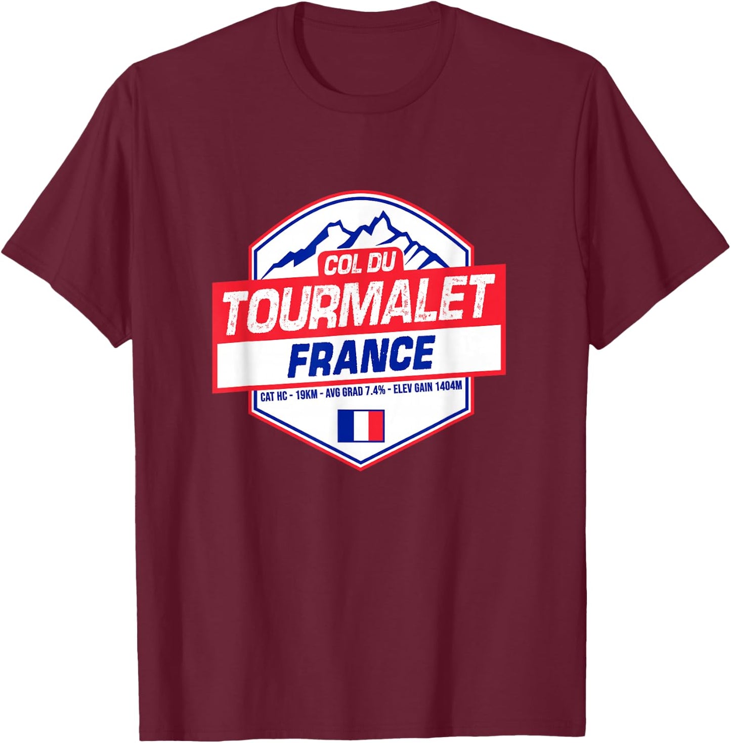 Col du Tourmalet Cycling In France Road Cyclist T-Shirt - T-Shirt | Maroon