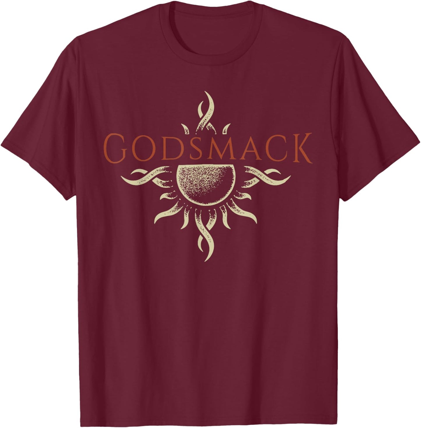 Godsmack – Logo Sun On Black T-Shirt - T-Shirt | Maroon