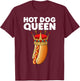 Cute Hot Dog Design Girls Sausage Hotdog Lovers T-Shirt - T-Shirt | Maroon