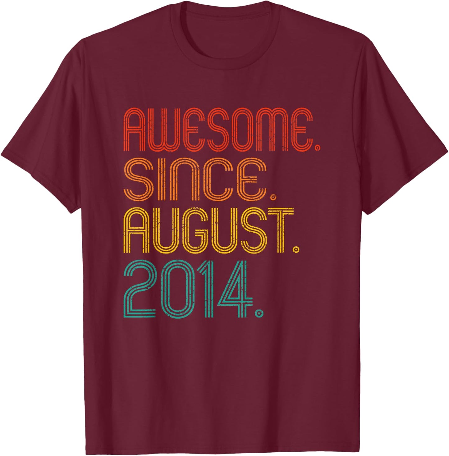 Awesome Since August 2014 Birth Of Birthday 2014 Vintage T-Shirt - T-Shirt | Maroon