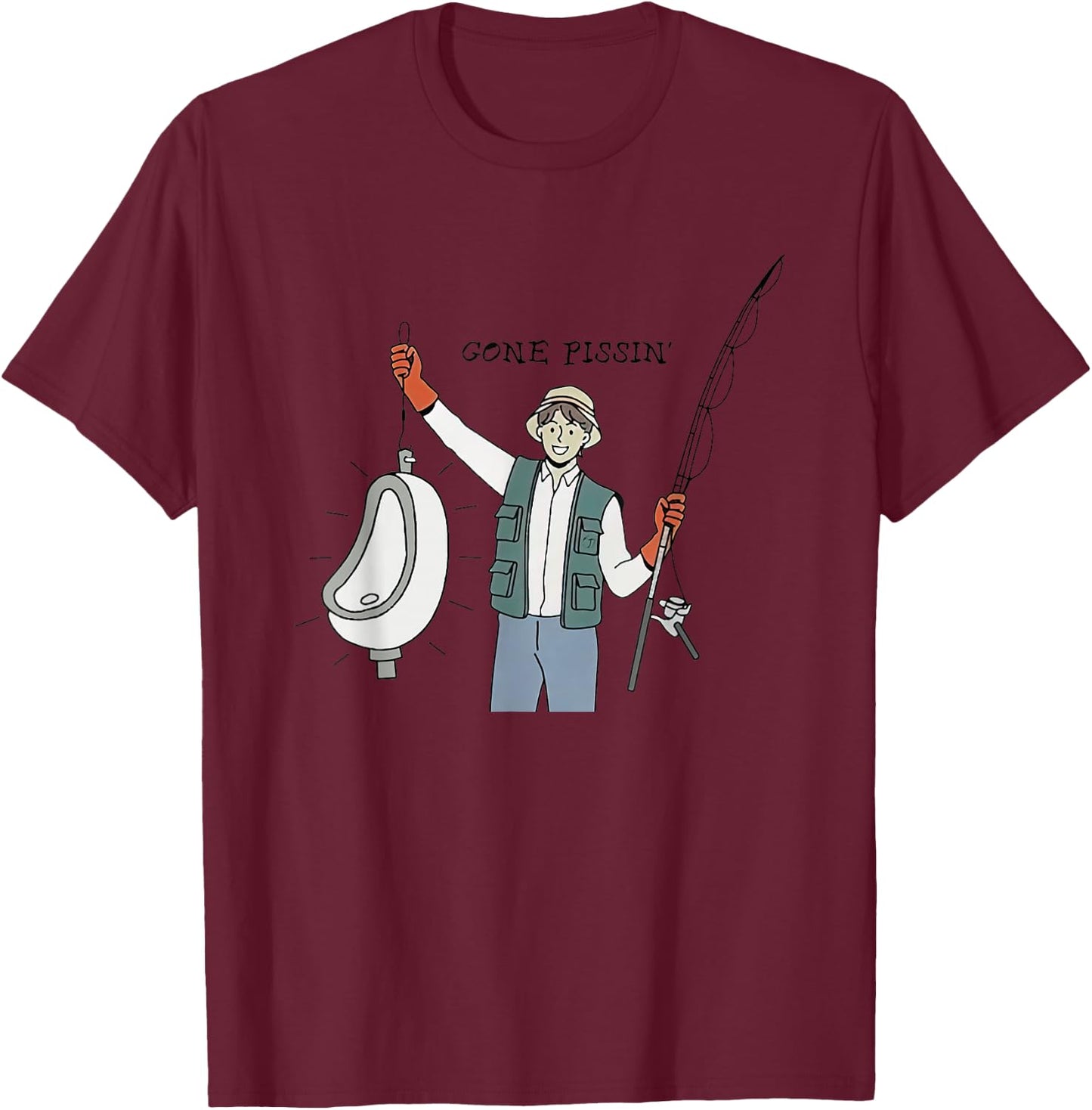 Gone Pissin Funny Women T-Shirt - T-Shirt | Maroon