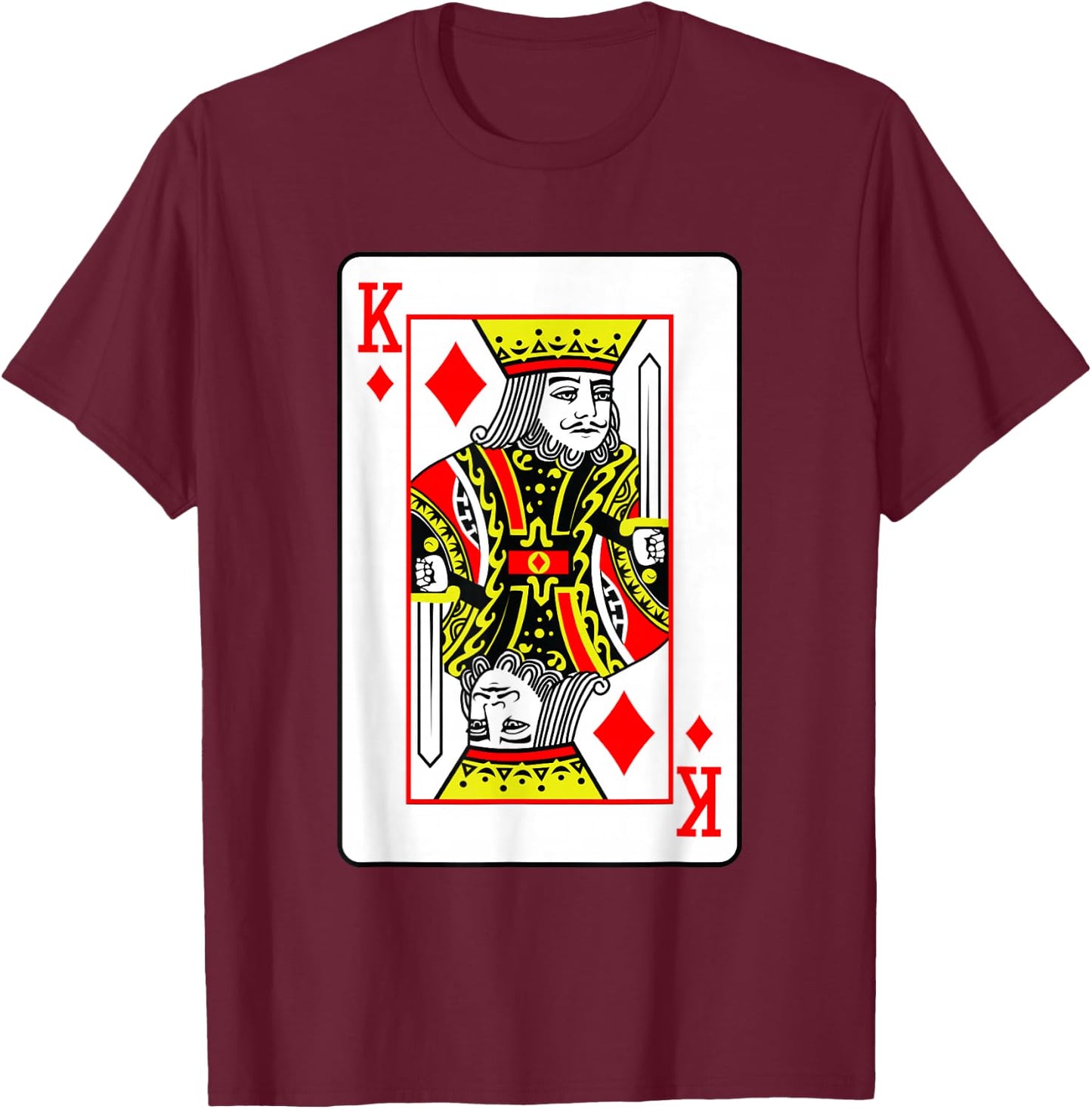 King Of Diamonds Poker Card Games Playing Cards Black Jack T-Shirt - T-Shirt | Maroon
