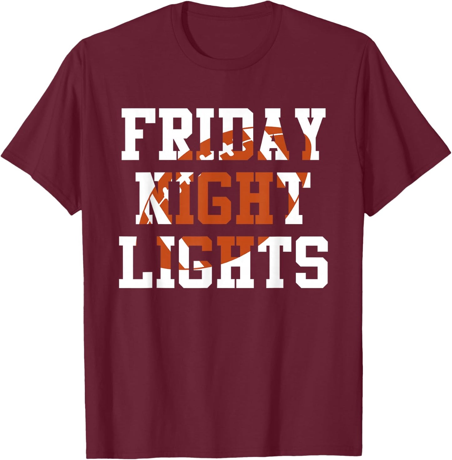 Vintage Retro Friday Night Lights Football Player Fans T-Shirt - T-Shirt | Maroon
