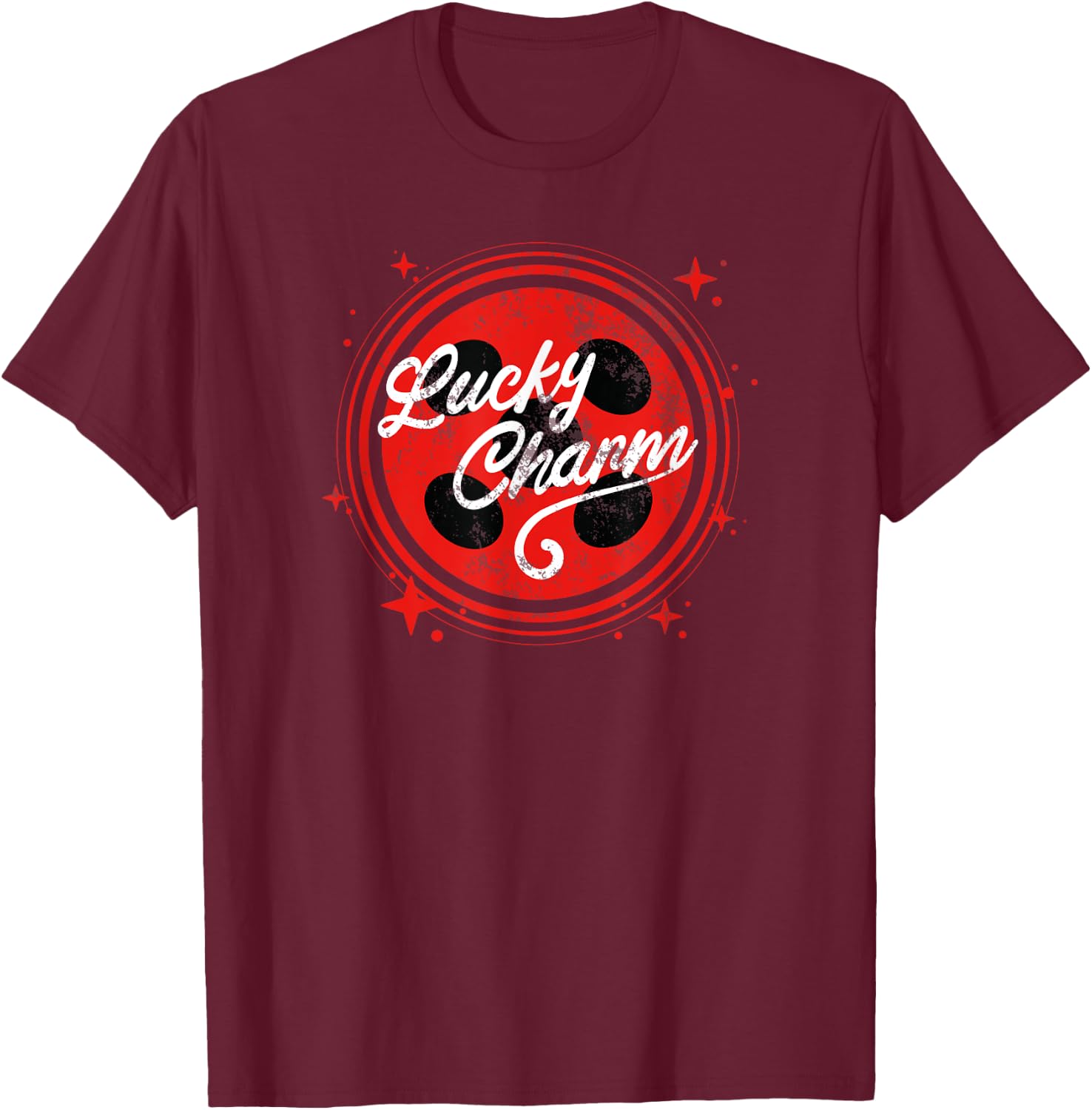 Miraculous Ladybug Vintage Collection Lucky Charm T-Shirt - T-Shirt | Maroon