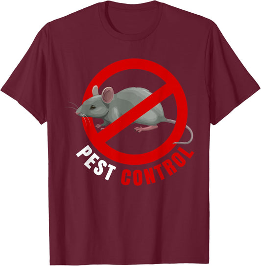 Best Control Mouse Rat Stop Sign T-Shirt - T-Shirt | Maroon
