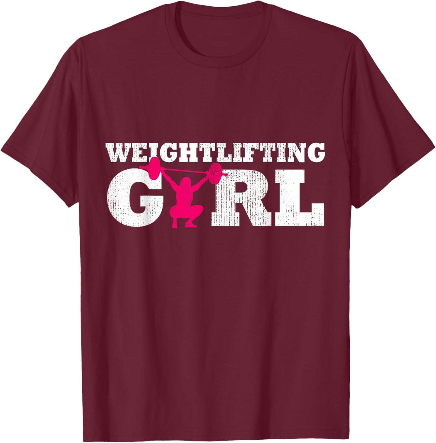 Weightlifting Girl Player Silhouette Sport Gift T-Shirt - T-Shirt | Maroon