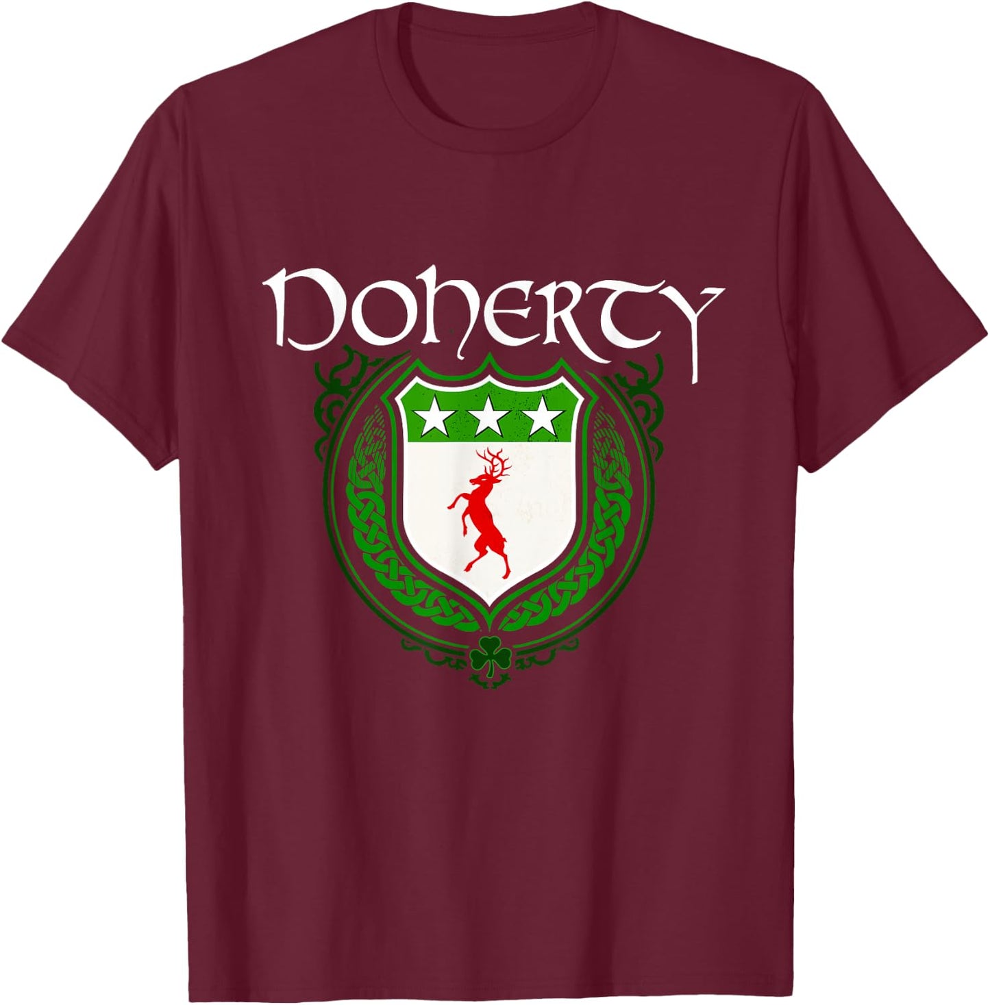 Doherty Surname Irish Clan Tartan Badge Ireland T-Shirt - T-Shirt | Maroon
