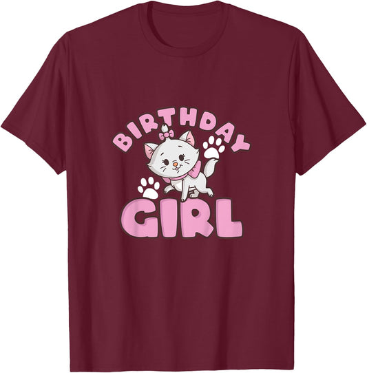 Kids Disney The Aristocats Birthday Girl Cute Marie Logo Youth T-Shirt - T-Shirt | Maroon