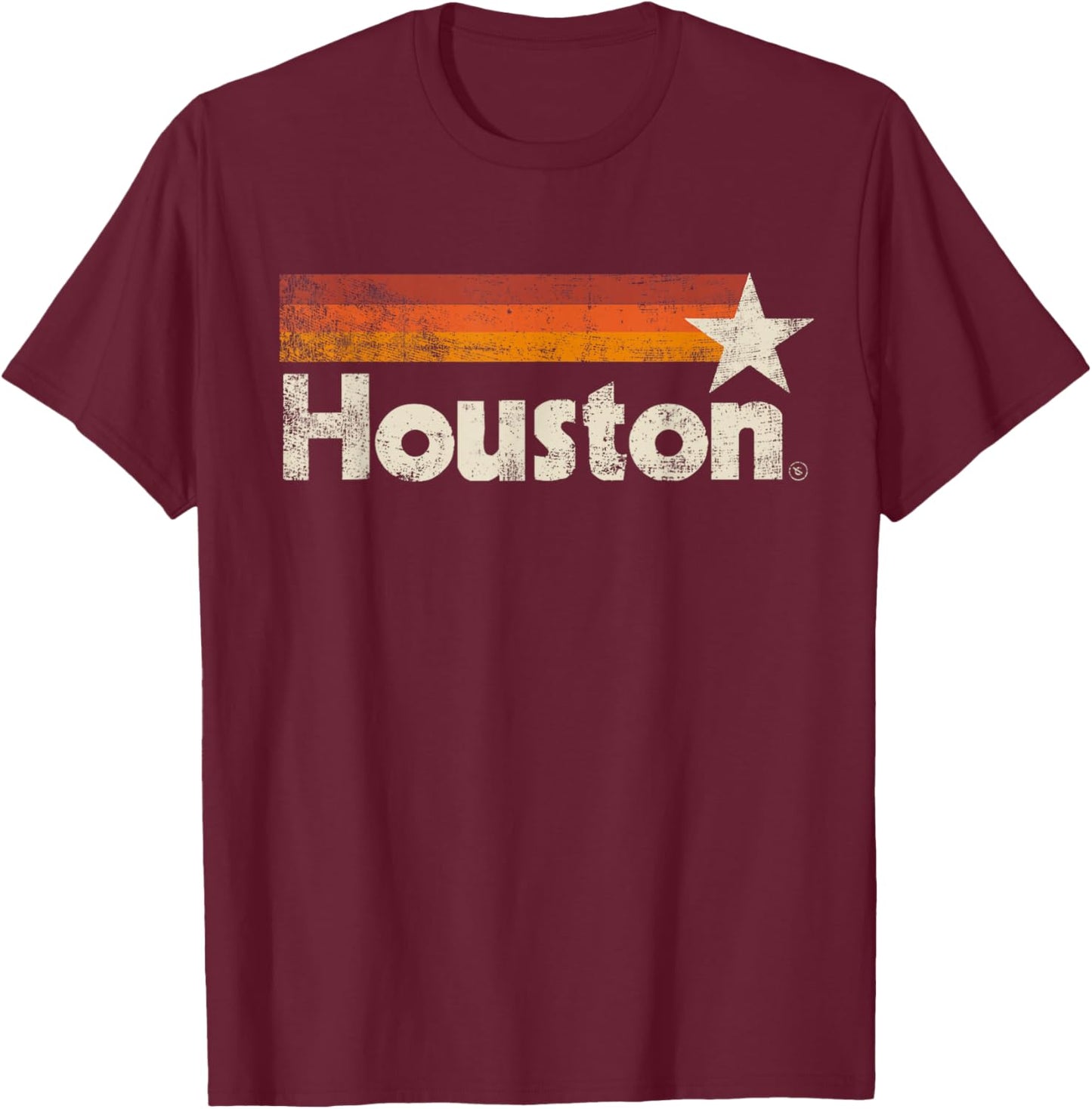 Houston Texas Vintage Houston Stripes Strong Old 70s 80s 90s T-Shirt - T-Shirt | Maroon
