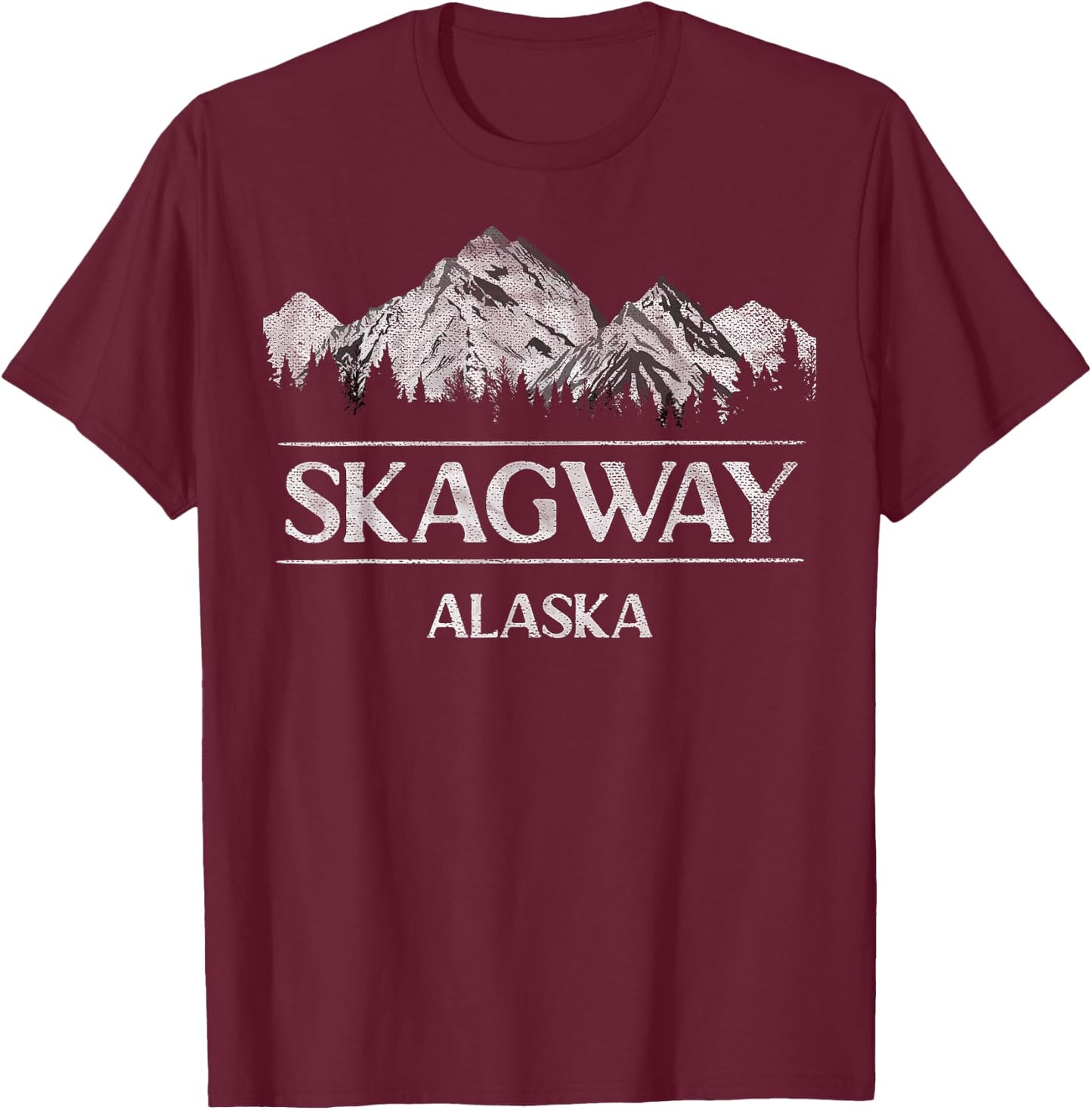 Skagway Alaska Alaskan Wildlife Roadtrip Vacation T-Shirt - T-Shirt | Maroon