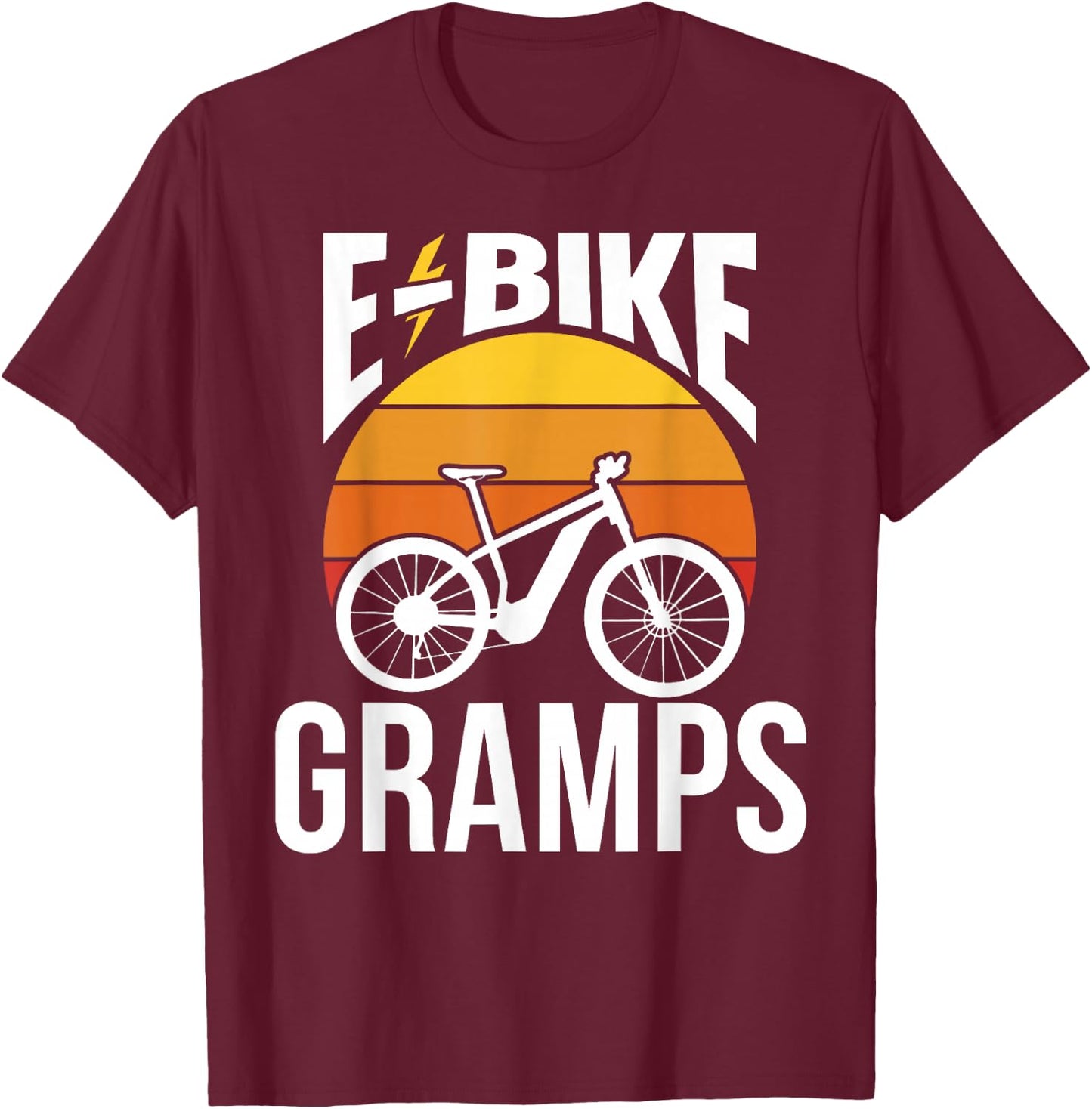 E-Bike Gramps Rider Electric Cycling Cyclist Grandpa T-Shirt - T-Shirt | Maroon