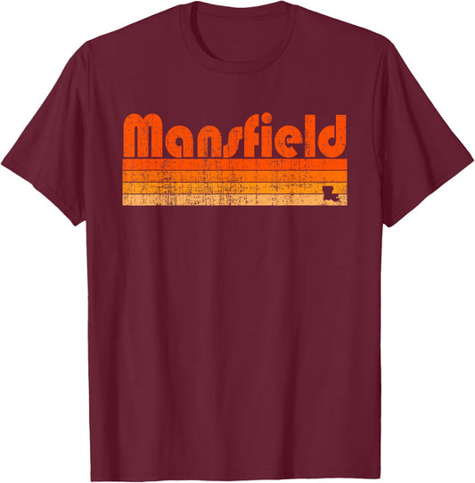 Mansfield, Louisiana Retro 80s Style T-Shirt - T-Shirt | Maroon