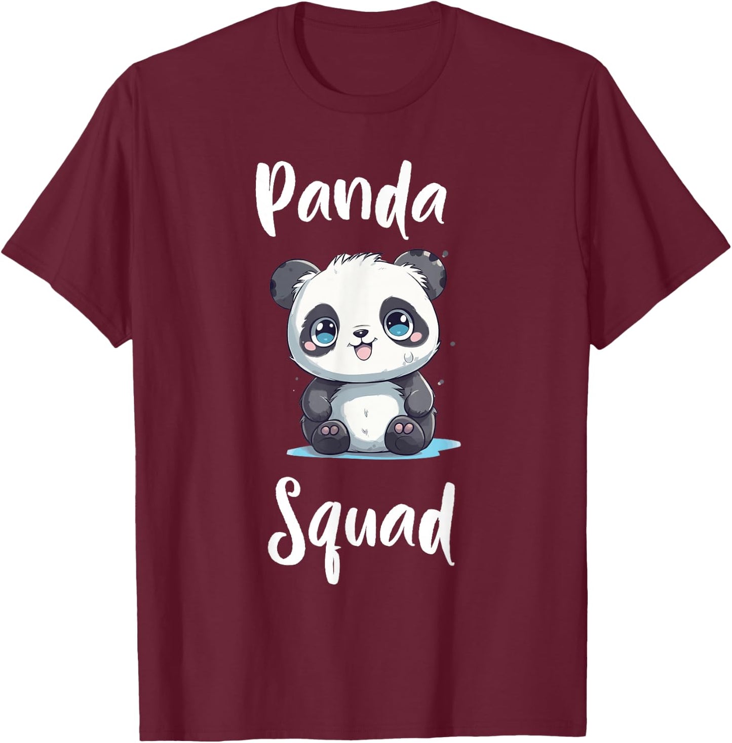 Panda Squad Cute Panda Kids T-Shirt - T-Shirt | Maroon