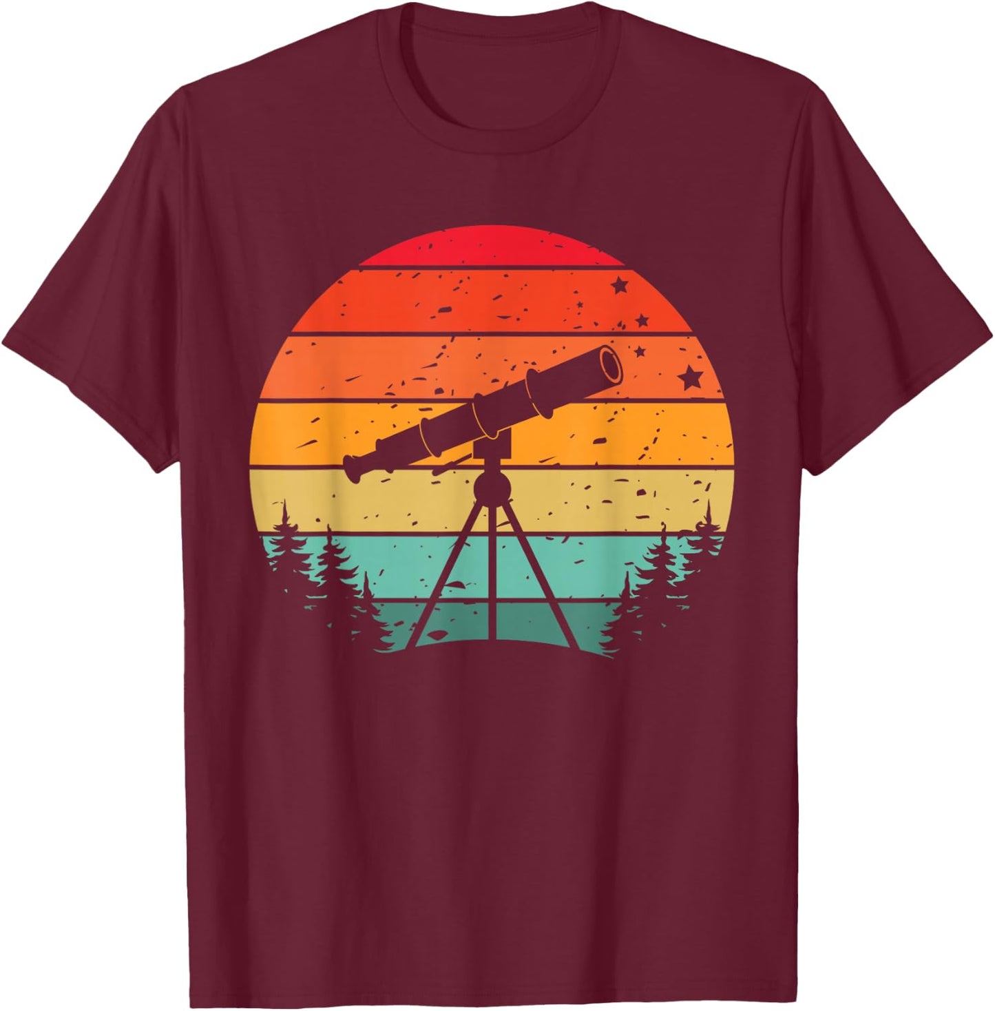Telescope Astrophotography Telescope Cosmic Photography T-Shirt - T-Shirt | Maroon