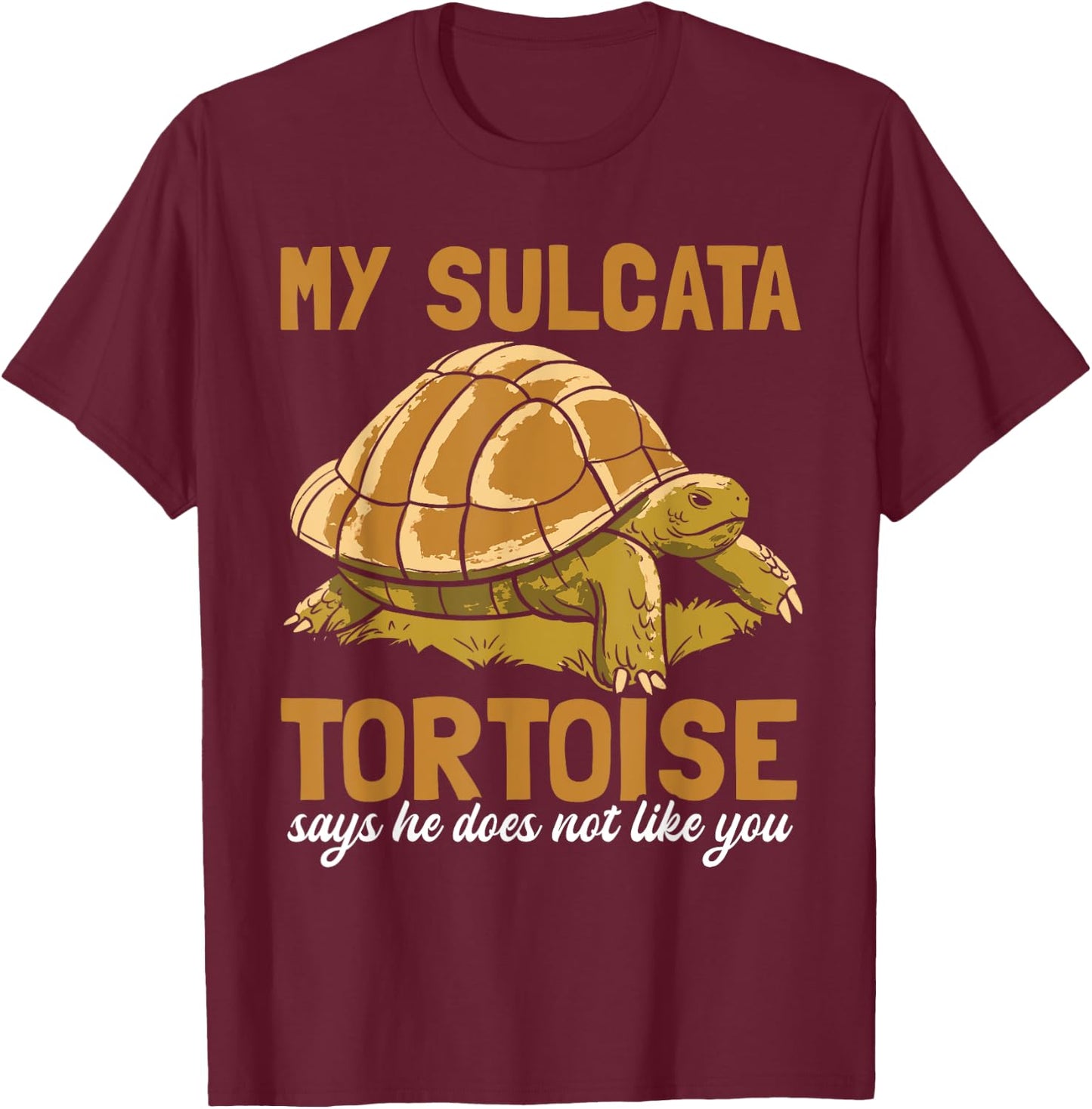 Sulcata Tortoise Funny Turtle African Wild animal Souvenir T-Shirt - T-Shirt | Maroon