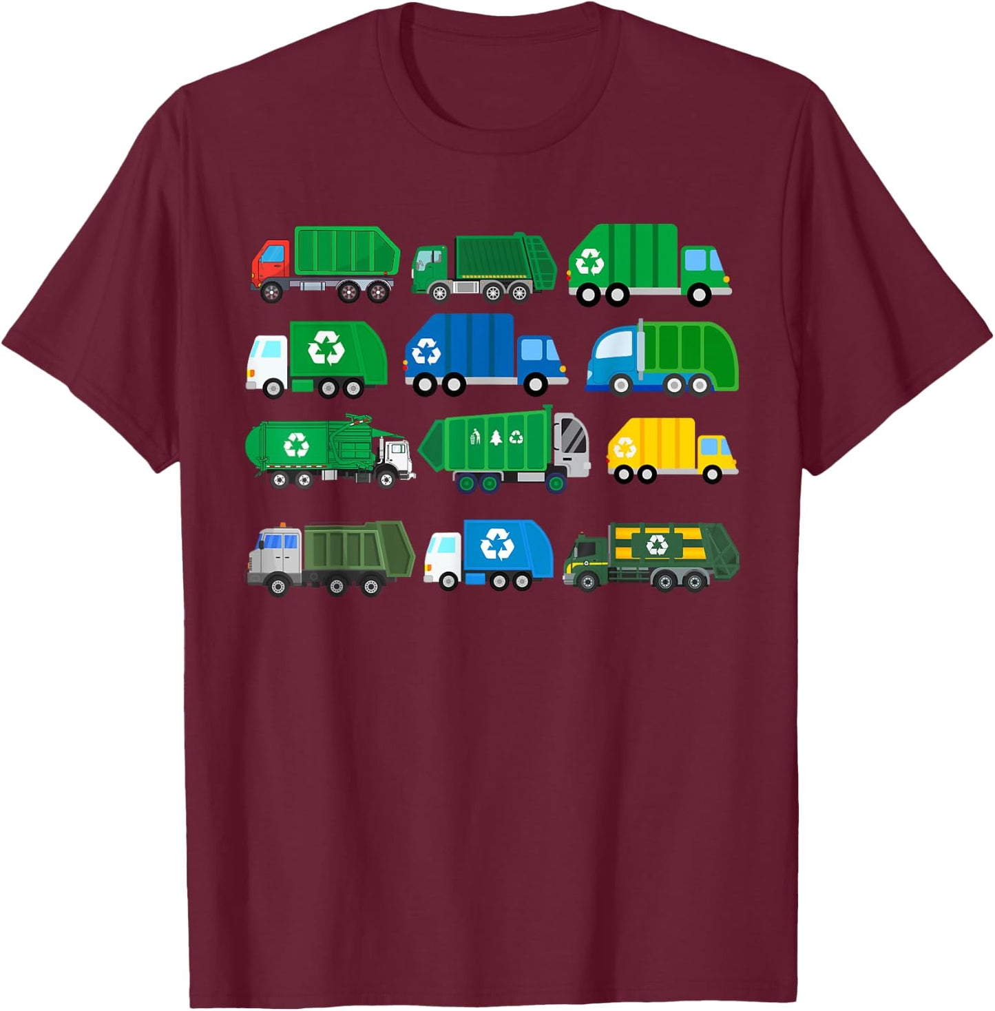 Garbage Truck Trash Trucks Collector Recycling Day T-Shirt - T-Shirt | Maroon