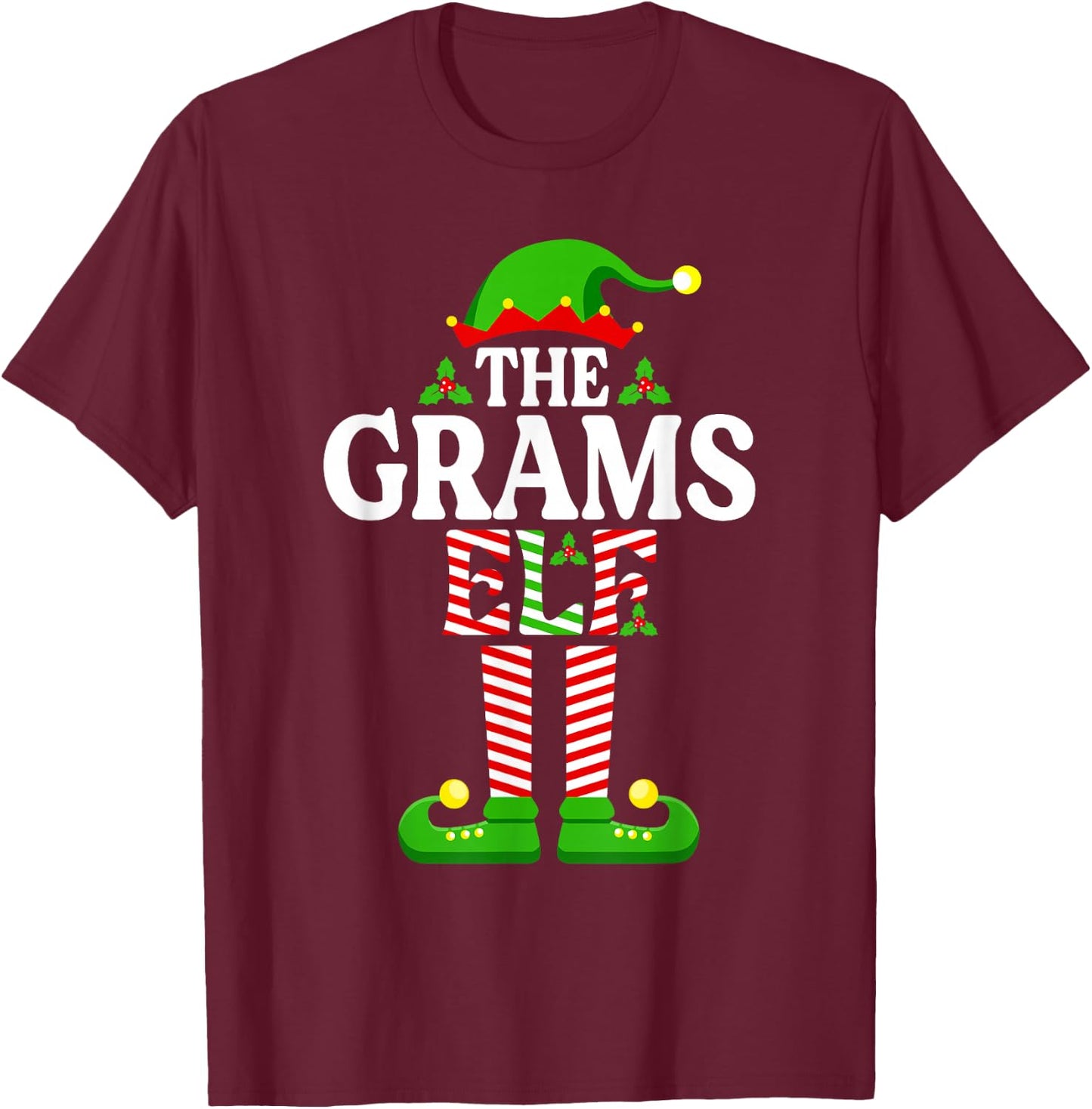 I'm The Grams Elf Shirt Funny Christmas Family Matching T-Shirt - T-Shirt | Maroon