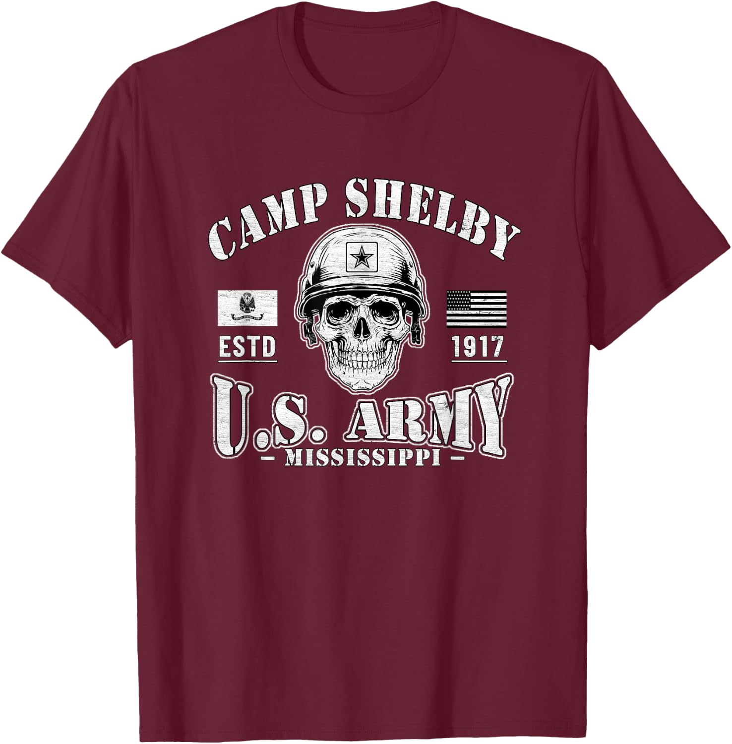 Camp Shelby Mississippi Military Base Gifts T-Shirt - T-Shirt | Maroon